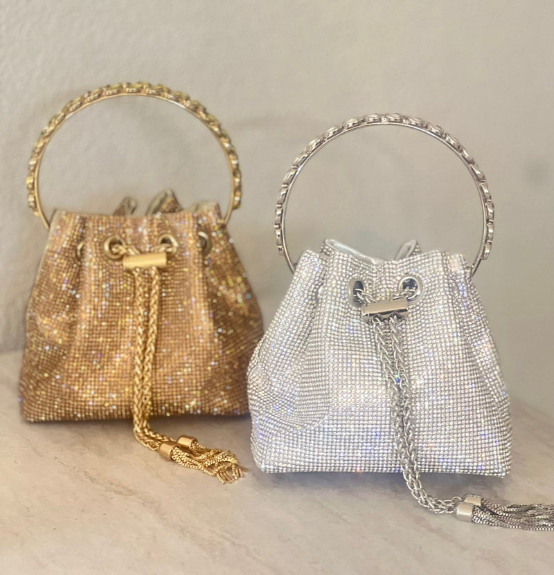 Glitter tasje met koord