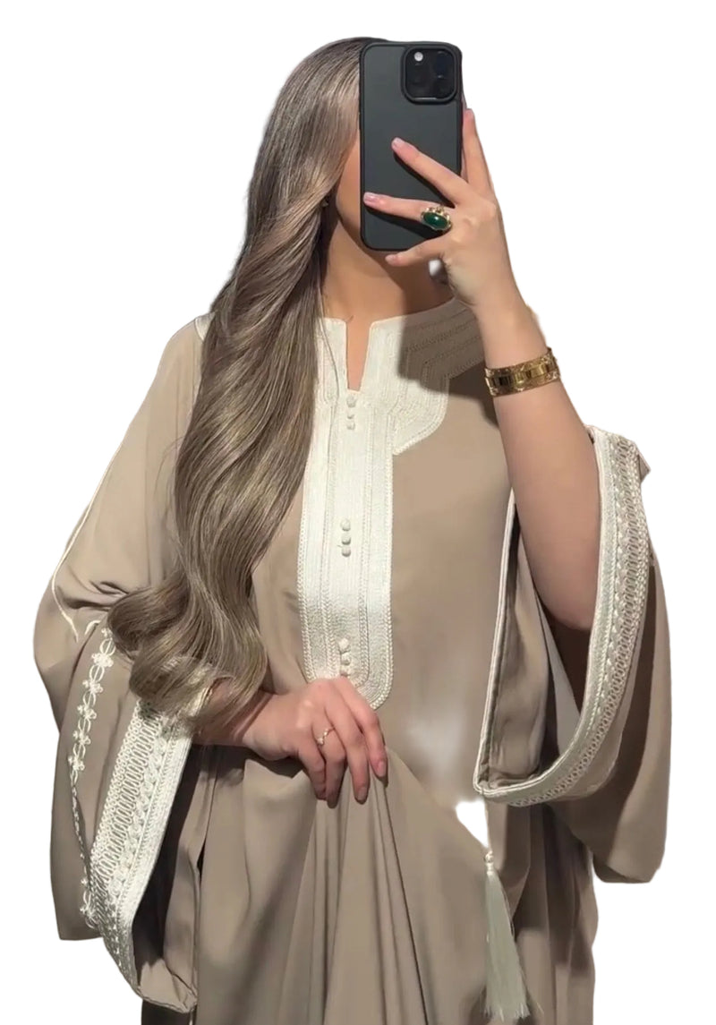 Kandoura Farah  Beige/Wit