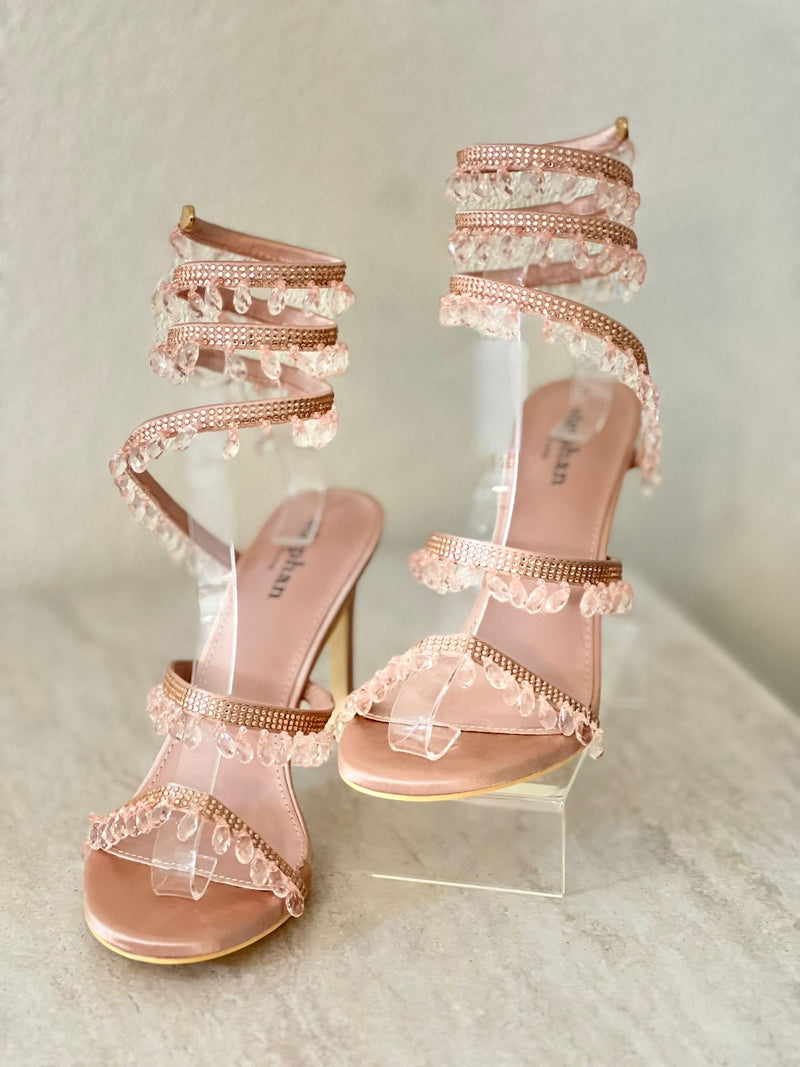 Roze sandalen met bedels