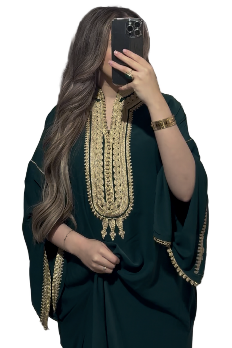 Kandoura Tarz met hoge kraag - Groen