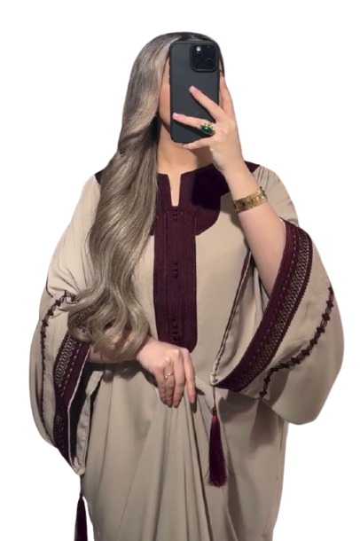 Kandoura Farah  Beige/Bordeaux