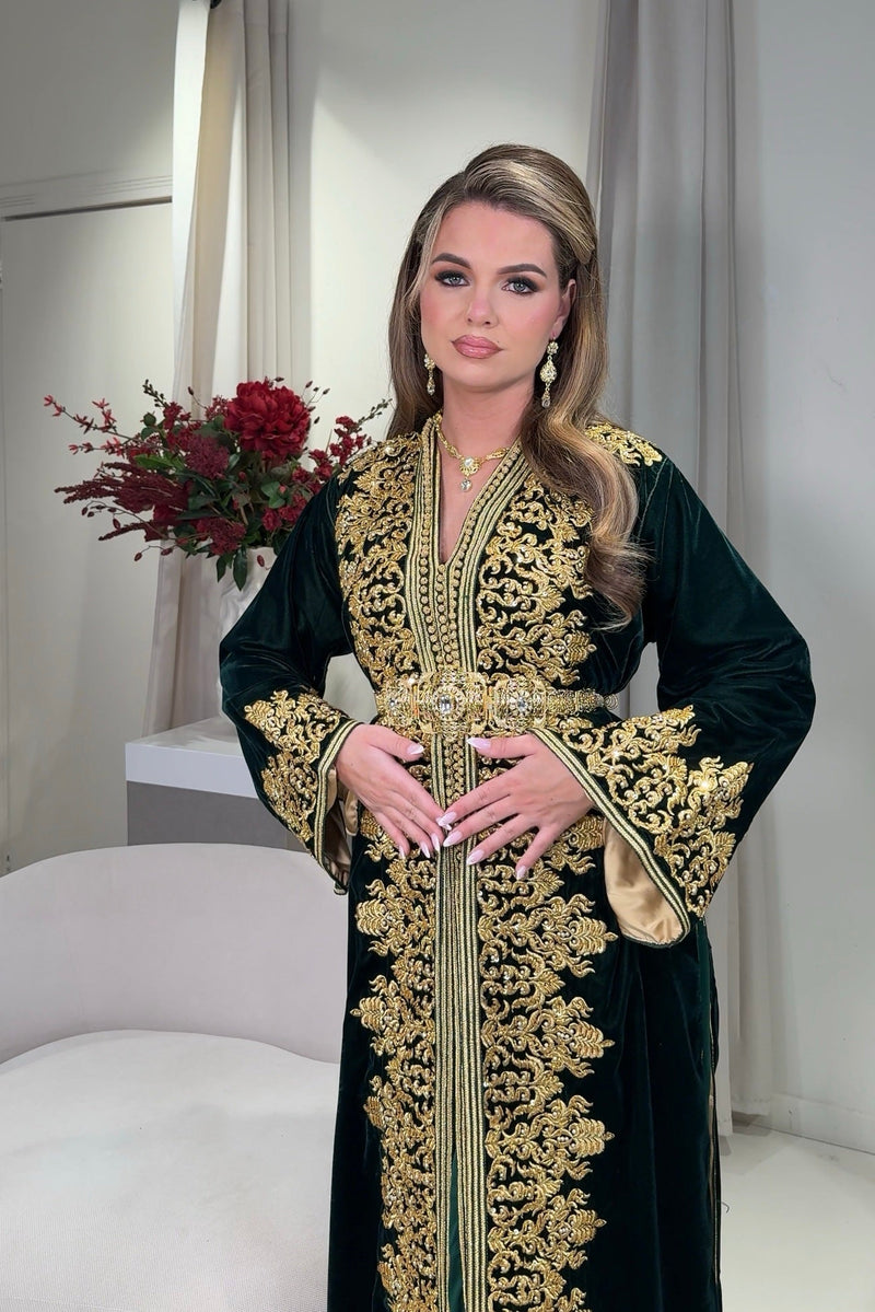 Takshita groen met beige voering